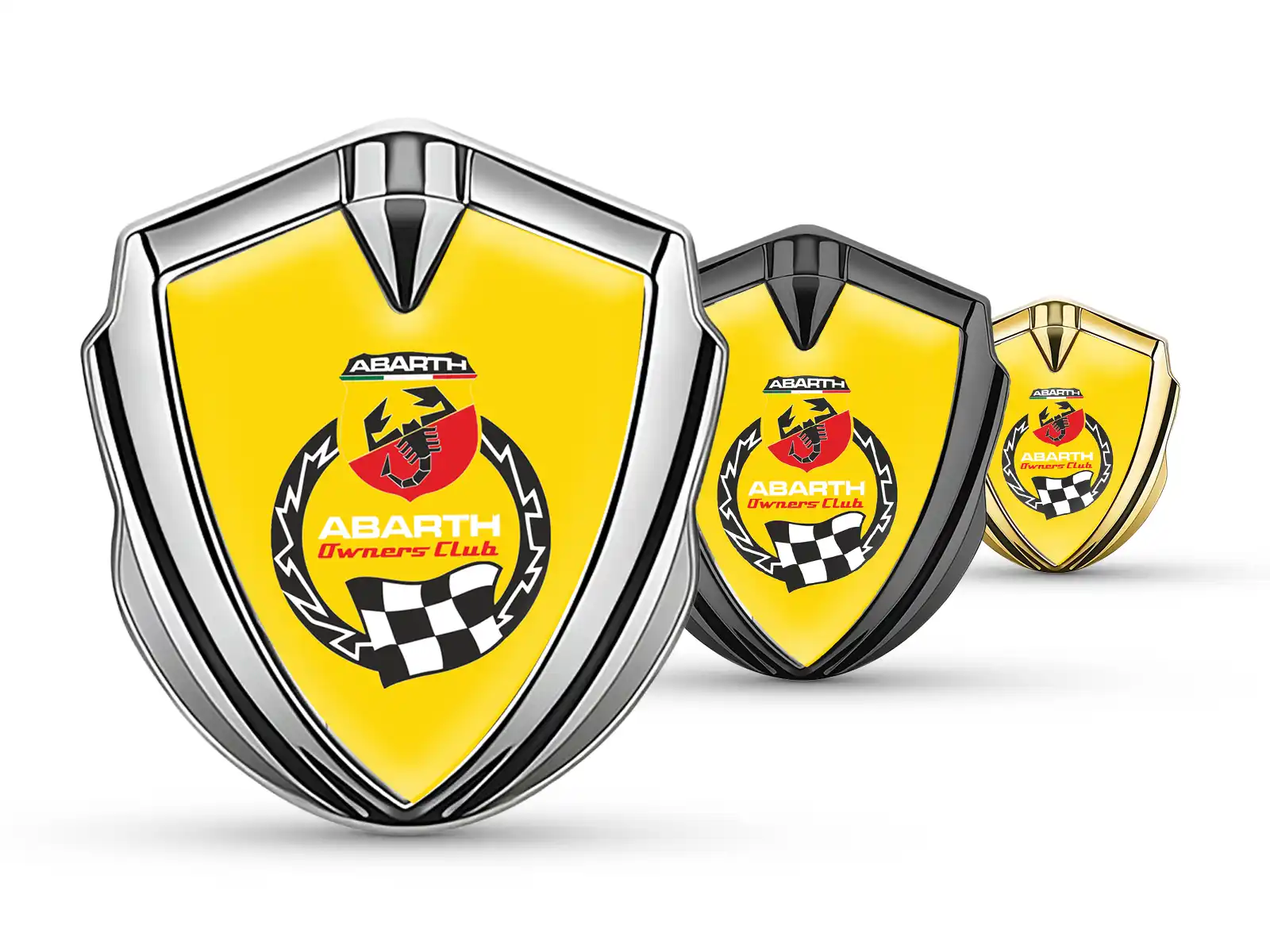Fiat Abarth Emblème Bombé Métal Durable Forme Élégante